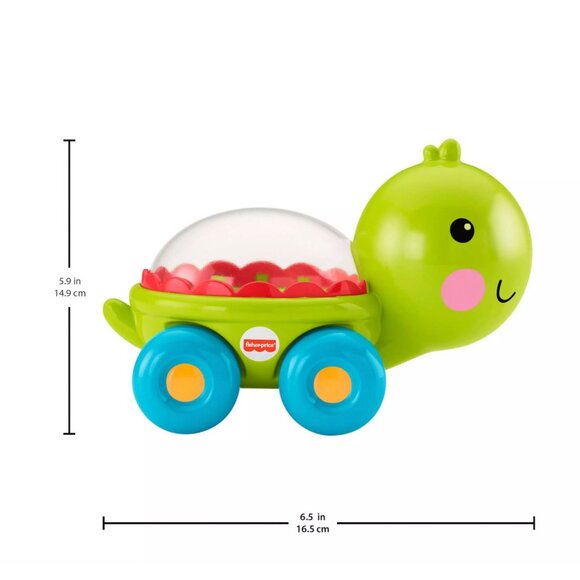 Fisher-Price Poppity Pop Turtle Push-Along Vehicle with Sounds New & Sealed - Picture 3 of 4